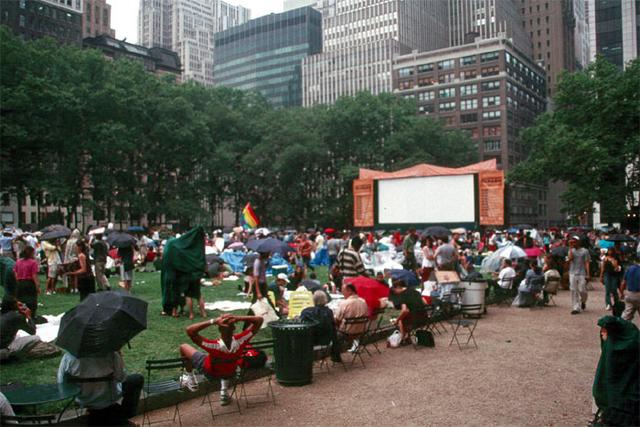 The Monday night movies, shown all summer long, are the place to be...even in the rain!